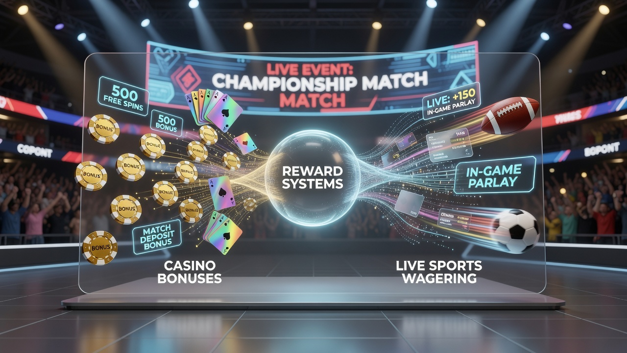 Mobile screen showing seamless transfer of casino loyalty points into an active live sports betting interface