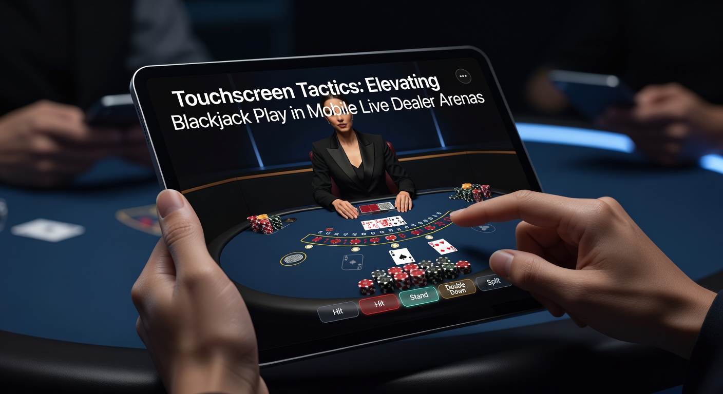 Close-up of fingers interacting with a mobile blackjack app, demonstrating swipe gestures for splitting cards and placing side bets on a live dealer stream